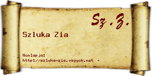 Szluka Zia névjegykártya
